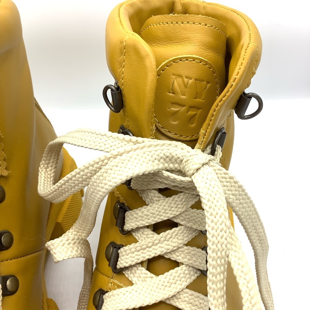 NY 77 DESIGN Maze Yellow Leather Lace Up Boot - Picture 8 of 11